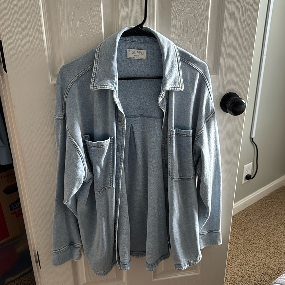 Knit denim jacket